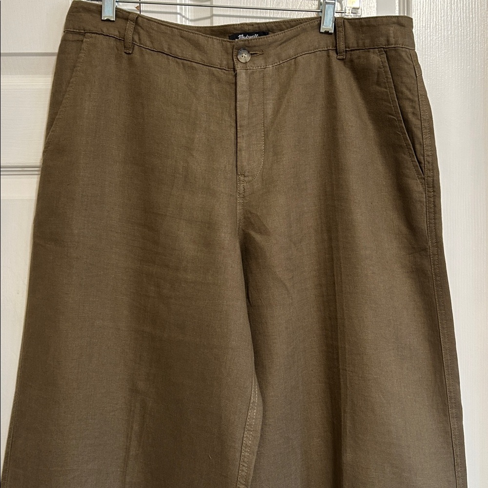 Madewell wide leg linen trousers. - Picture 4 of 6